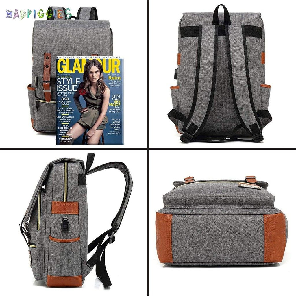 Vintage Travel Backpack with USB Charging Port Z2723