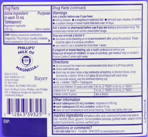 26-Ounce Bottles Milk of Magnesia Liquid (Pack of 2) L485