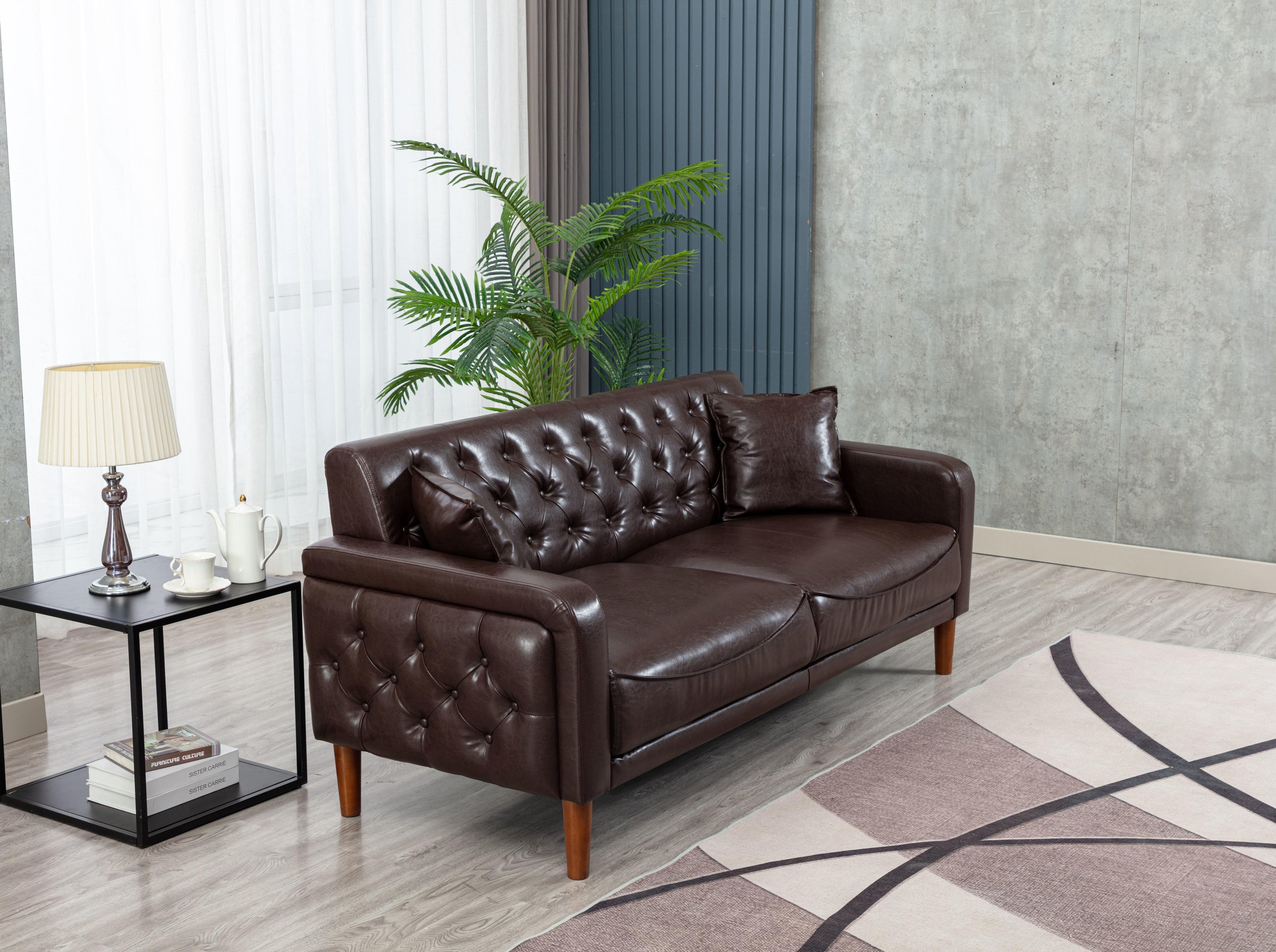 Brown PU Leather Sofa I641641