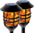 55 Tall Metal LED Solar Torch Lights, 2 Pack G4150