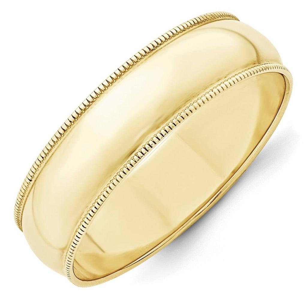 10K Yellow Gold 6mm Half Round Band X166142
