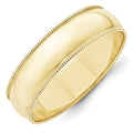 10K Yellow Gold 6mm Half Round Band X166142