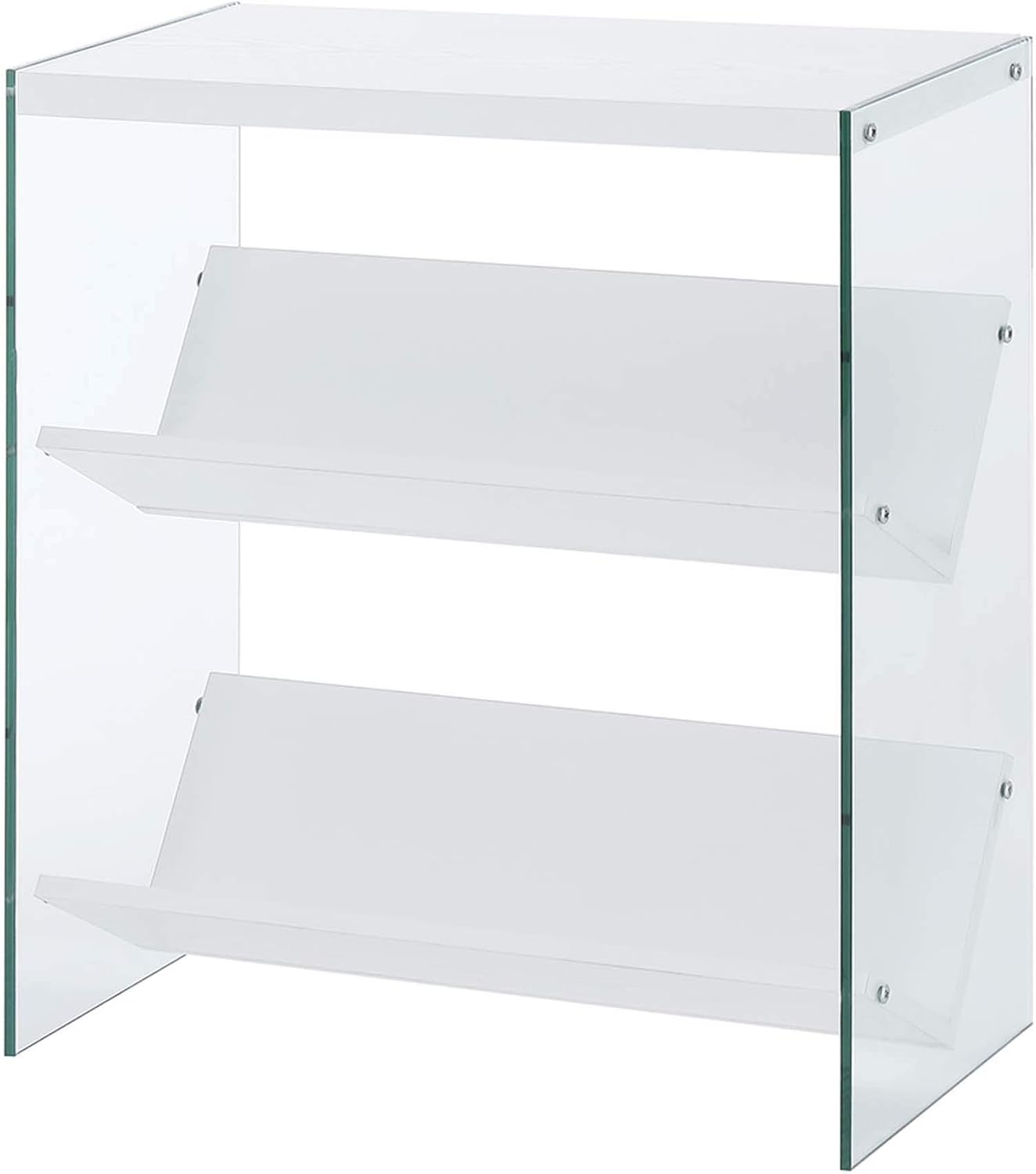 White Glass Bookcase Q80234