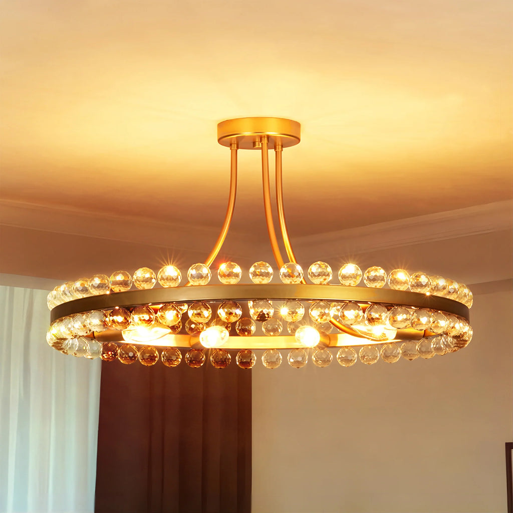 9-Light Dimmable Crystal Chandelier U45643