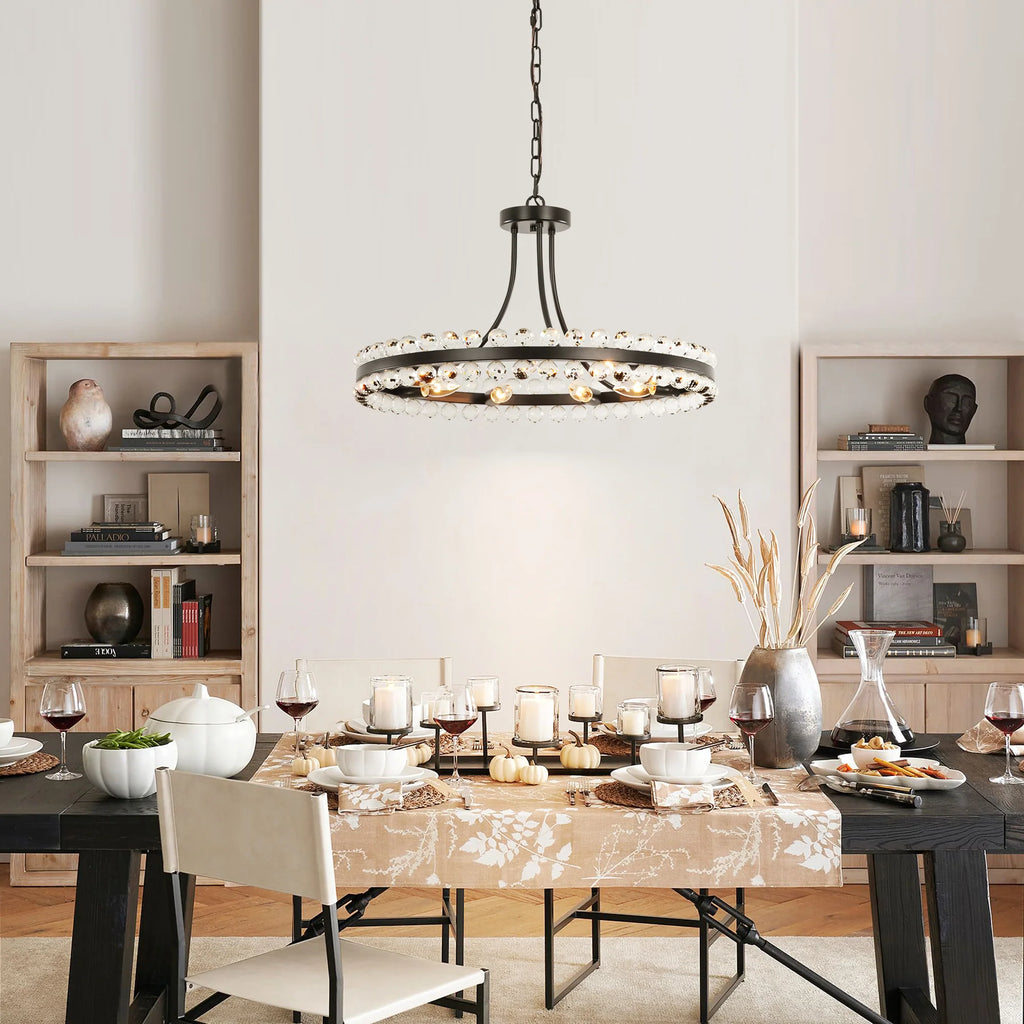 9-Light Dimmable Crystal Chandelier U45643