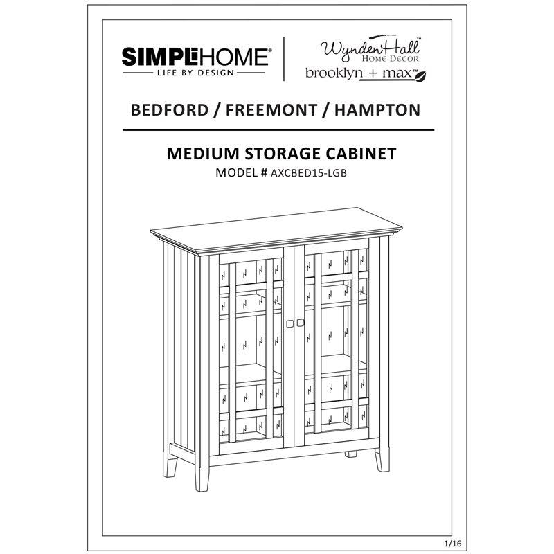 Solid Wood Medium Storage Cabinet in Light Golden Brown M9236