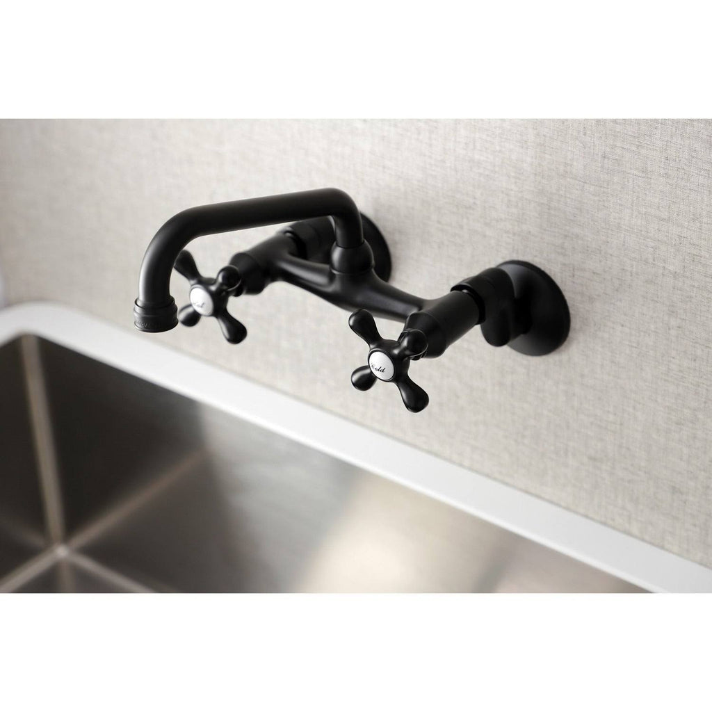 Polished Nickel Two Handle Wall Mount Kitchen Faucet I5011