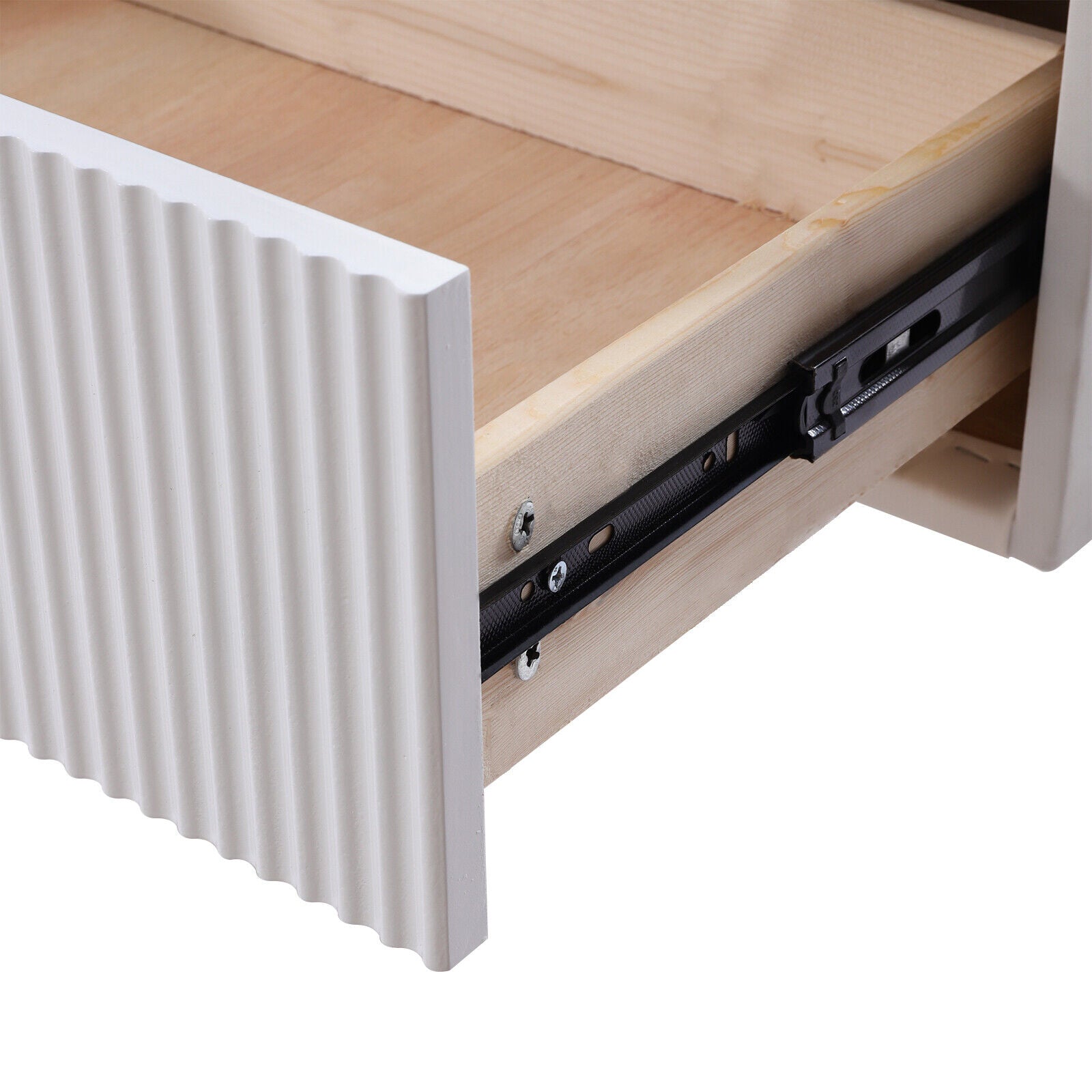 White 2 Drawer Wood End Table I521582