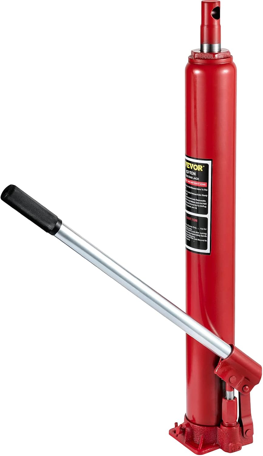 Hydraulic Long Ram Jack, 12 Tons Capacity, Red, Pack of 2 M9868