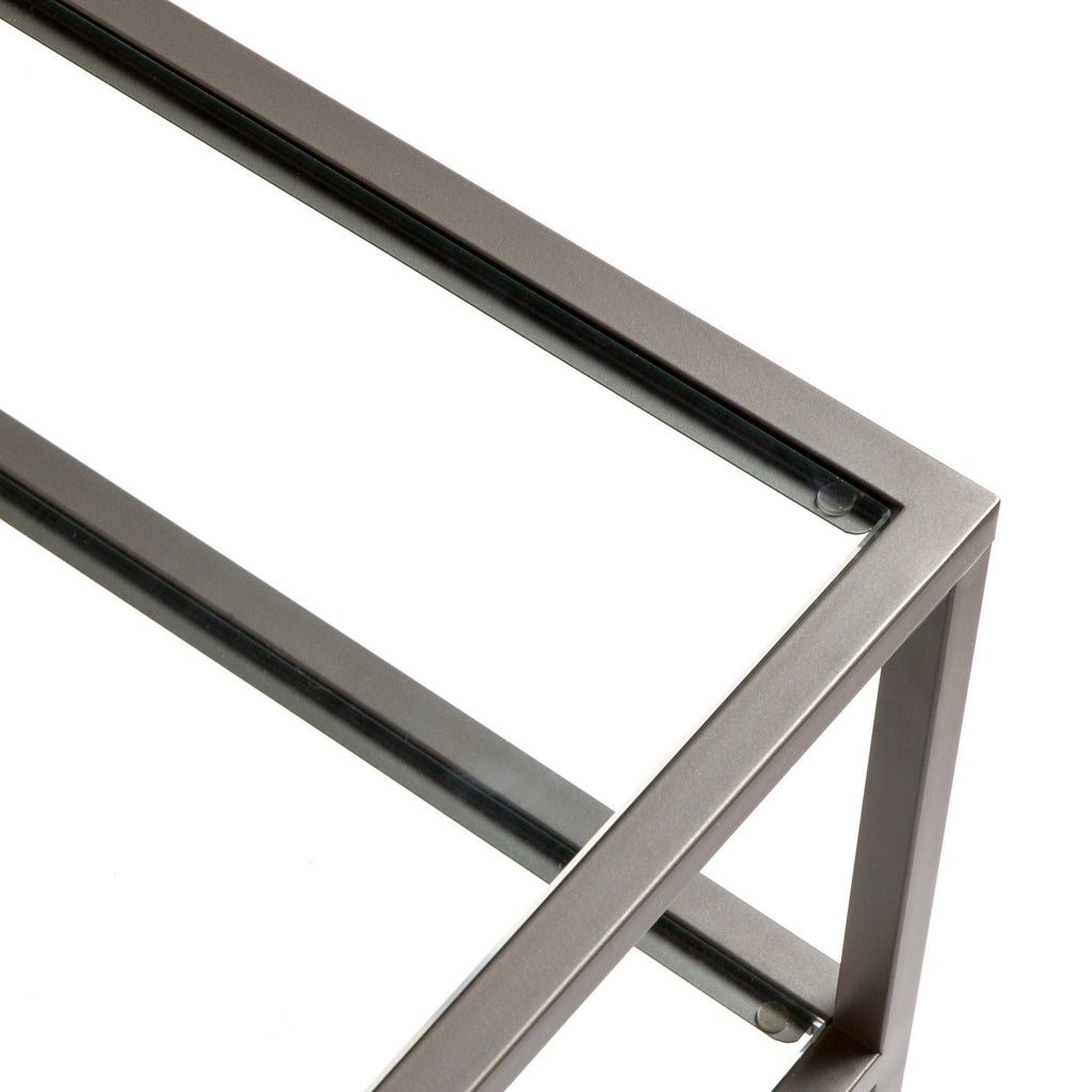Pewter One Shelf End Table S4436