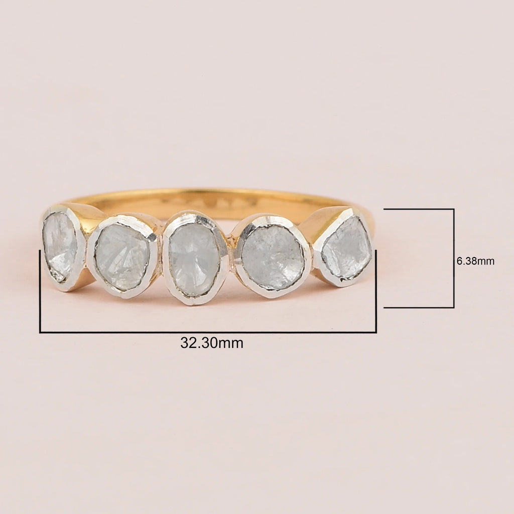 925 Sterling Silver Polki Diamond Ring J42263