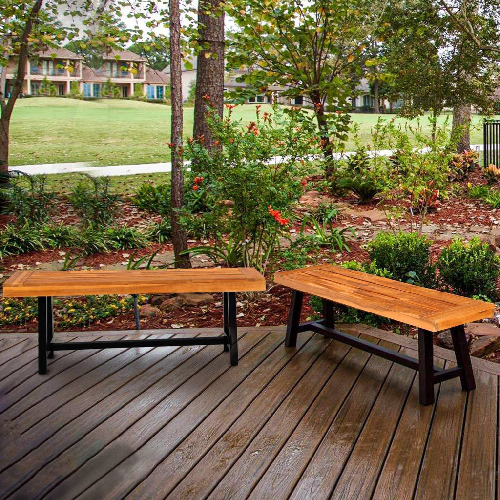 2pc 63x22 Acacia Wood Benches F430674