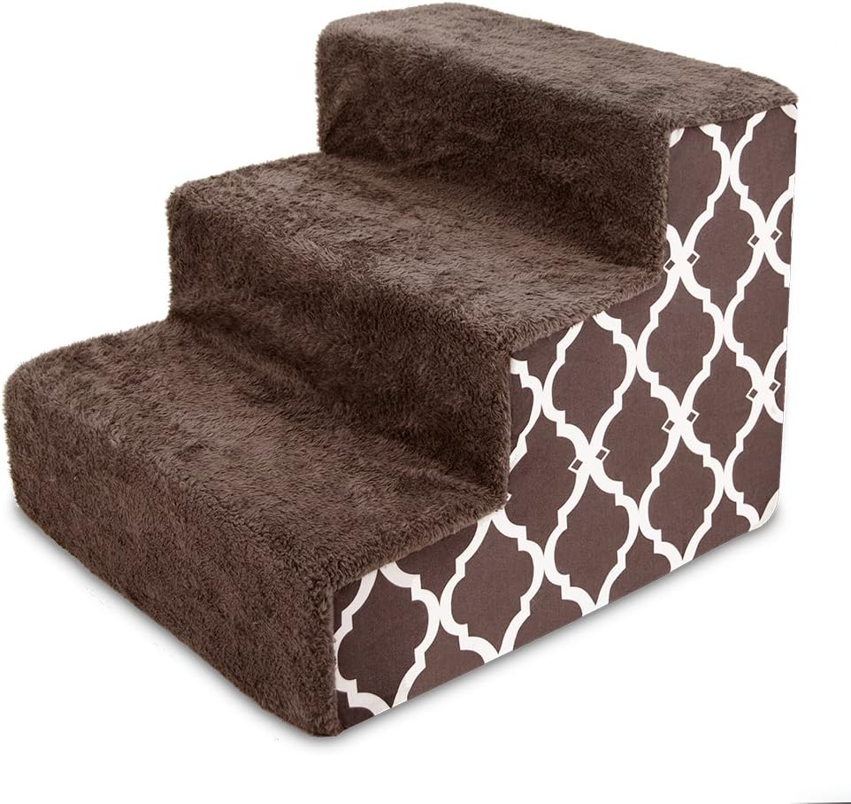 Gray 3-Step Pet Steps and Stairs with Foam, Pack of 2 P283153