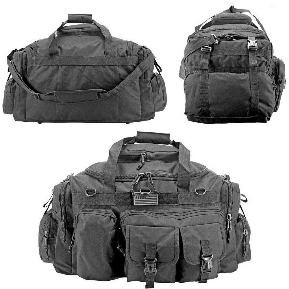 Black Tactical Multi-Pocket Duffel U1363