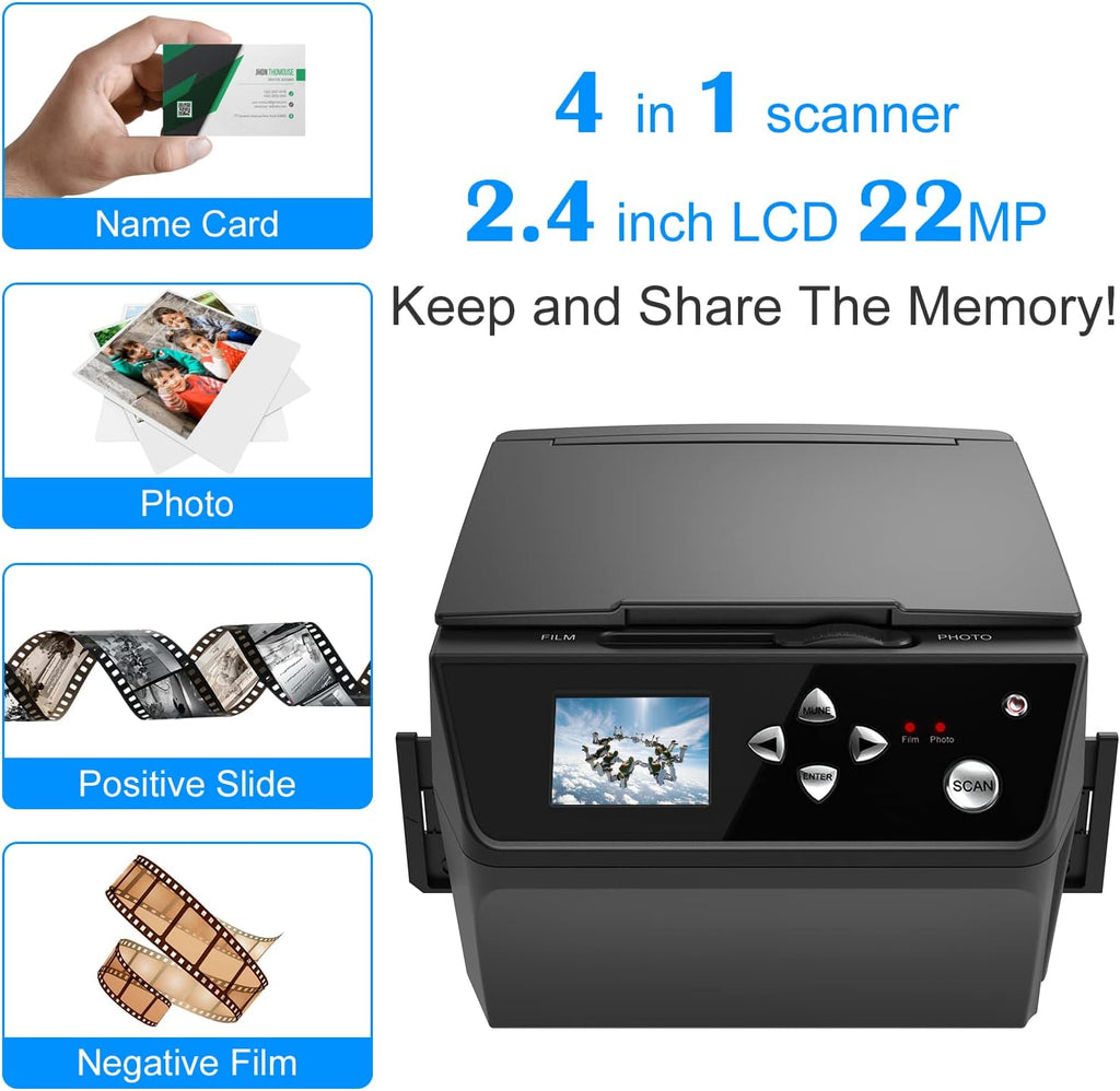 22MP Film & Slide Scanner with 8GB Memory Card J942683
