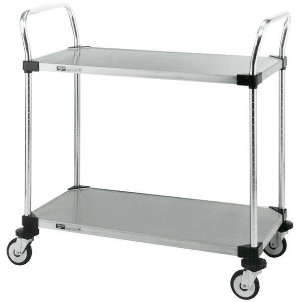 Standard Duty Utility Cart, 2 Solid Shelves, Open Base B98129