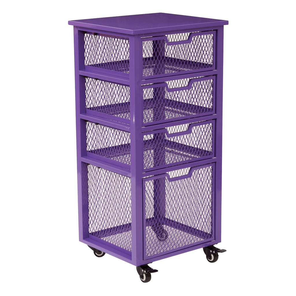 White 4 Drawer Rolling Cart F38233