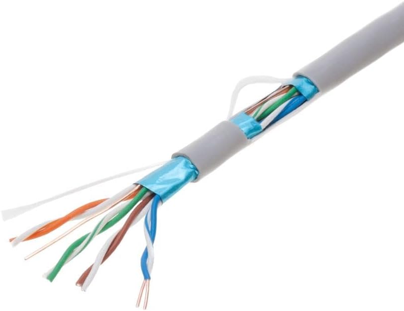 1000ft Cat5e Blue Solid 24AWG Shielded FTP Bulk Network Wire M522