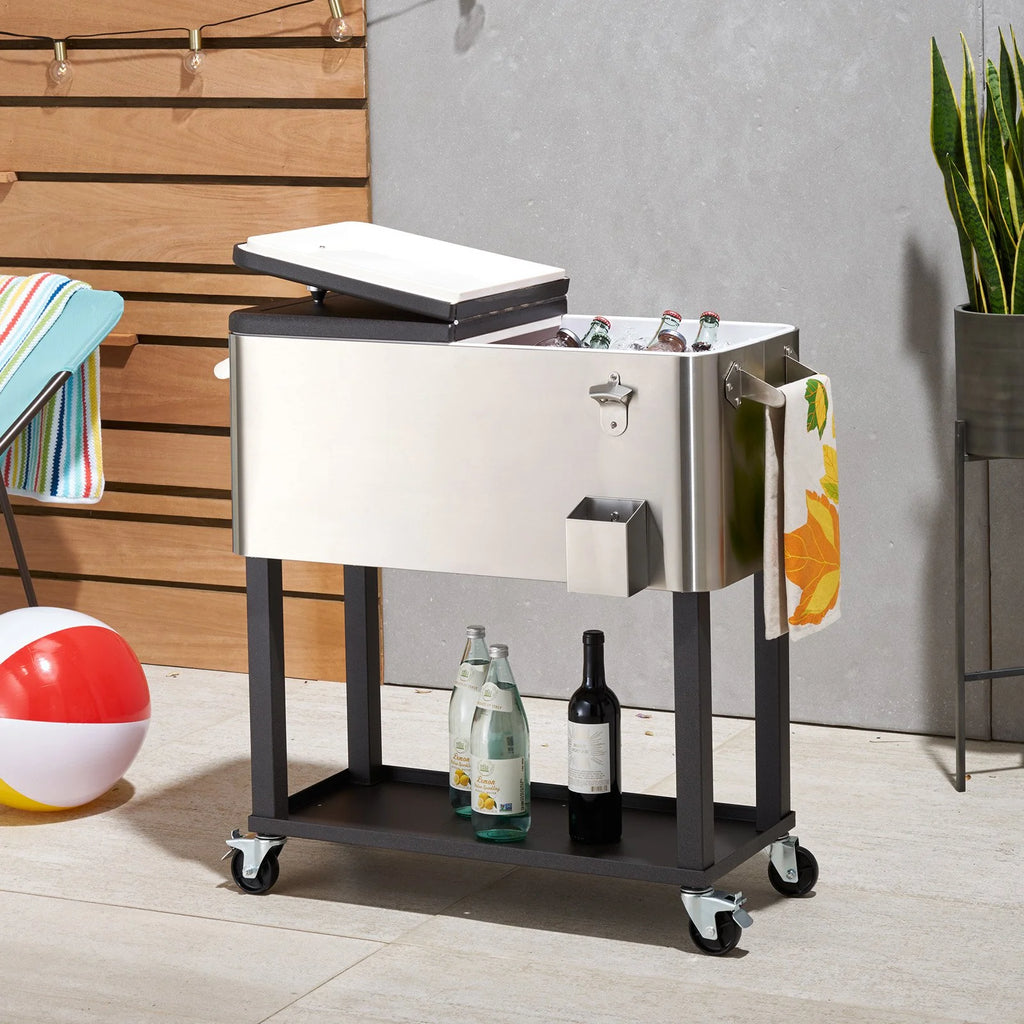 100 Quart Stainless Steel Cooler with Shelf U194