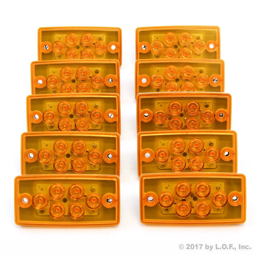 10 Sealed LED Amber Clearance Lights Q1322