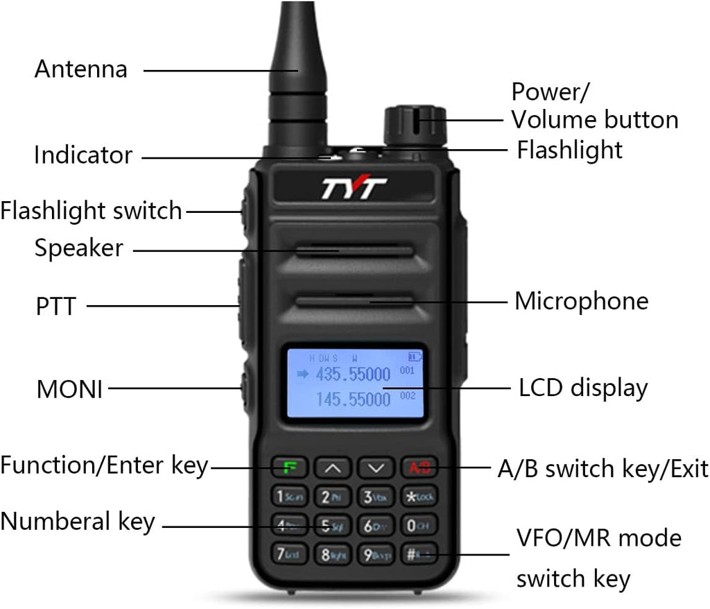 TYT TH-UV88 Ham Radio Handheld Two Way Radio Analog Amateur Dual Band VHF UHF Walkie Talkies for Adults Long Range, Rechargeable, 200 Channels, Scanner, LCD Display, DTMF, CTCSS/DCS, Support Chirp Pack of 2 Z590