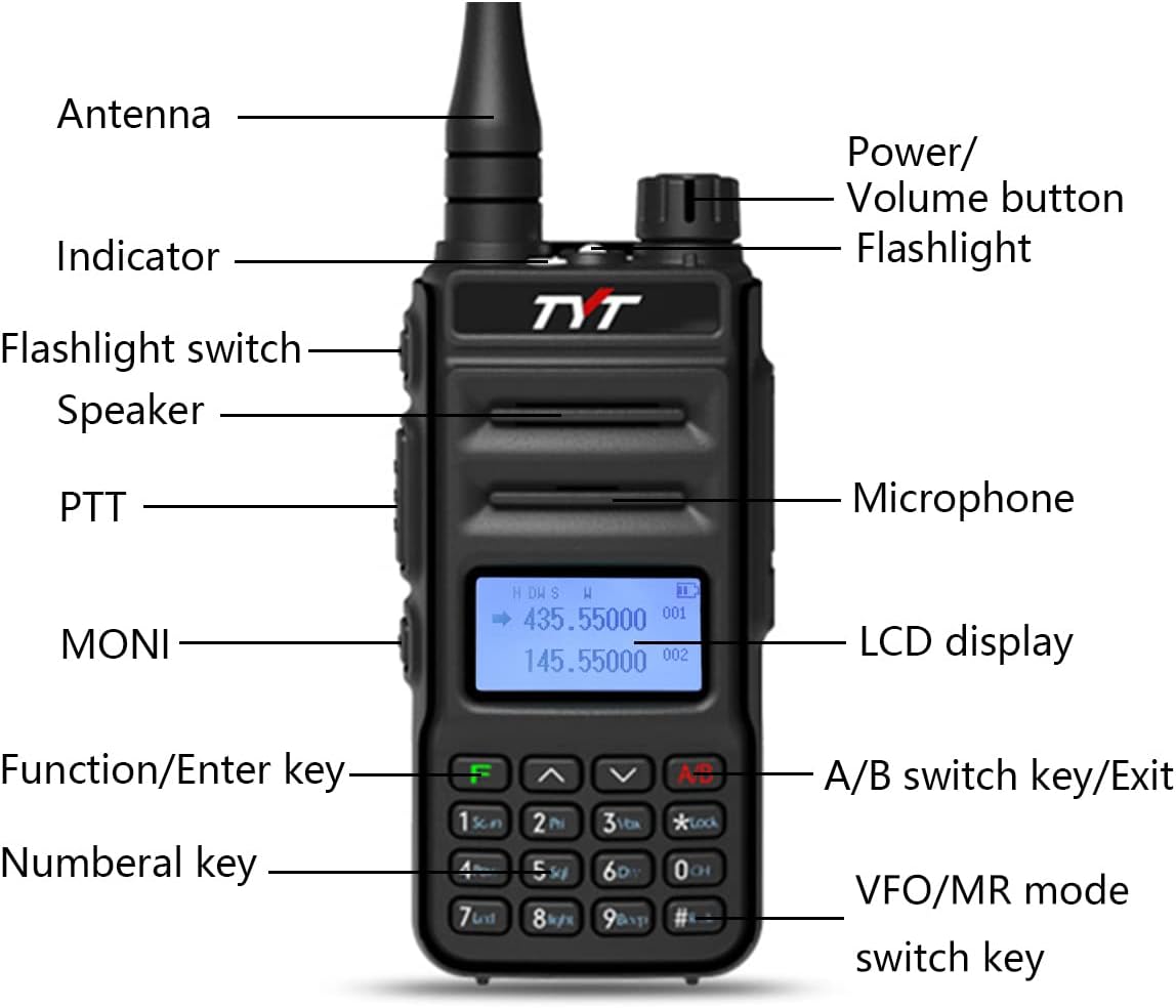 TYT TH-UV88 Ham Radio Handheld Two Way Radio Analog Amateur Dual Band VHF UHF Walkie Talkies for Adults Long Range, Rechargeable, 200 Channels, Scanner, LCD Display, DTMF, CTCSS/DCS, Support Chirp Pack of 2 Z590