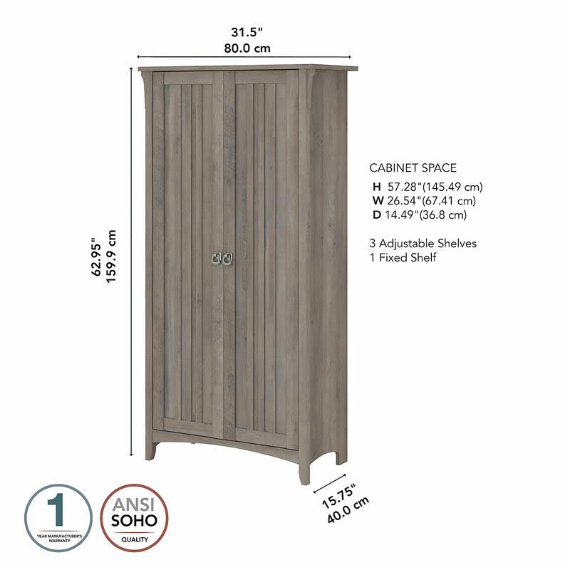 Gray Bathroom Storage Cabinet with Doors C9489