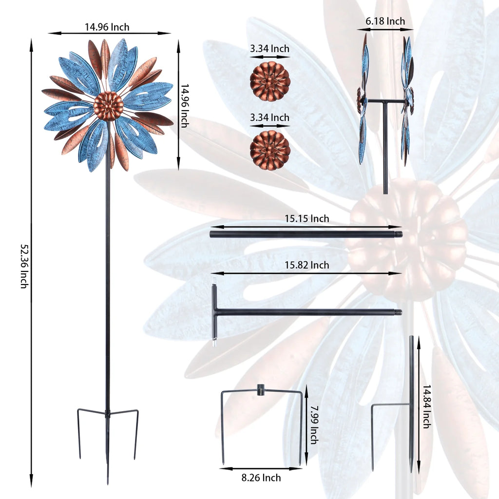Metal Wind Spinner for Patio Lawn Garden Yard Art Decor Q131