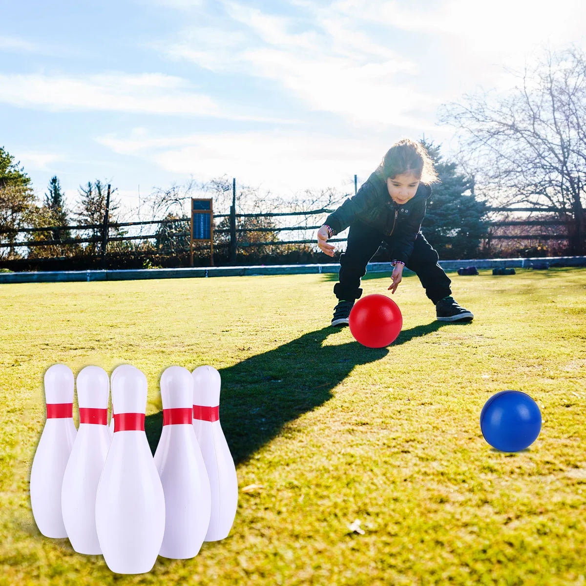 Colorful Bowling Ball Kit Indoor Outdoor Sports Toy S794