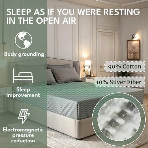 10% Silver & 90% Organic Cotton Grounding Sheet J251