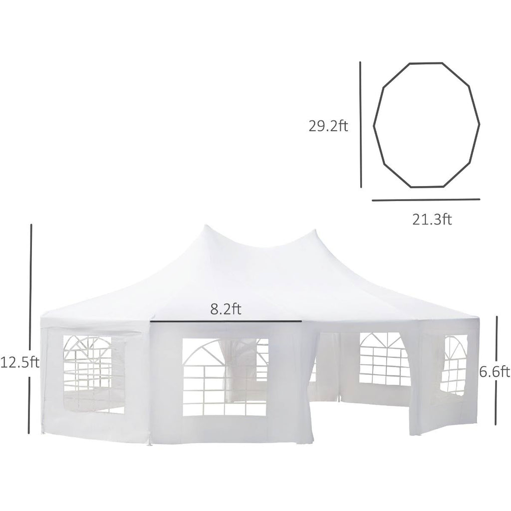 White 10-Wall Gazebo Canopy Tent I95738
