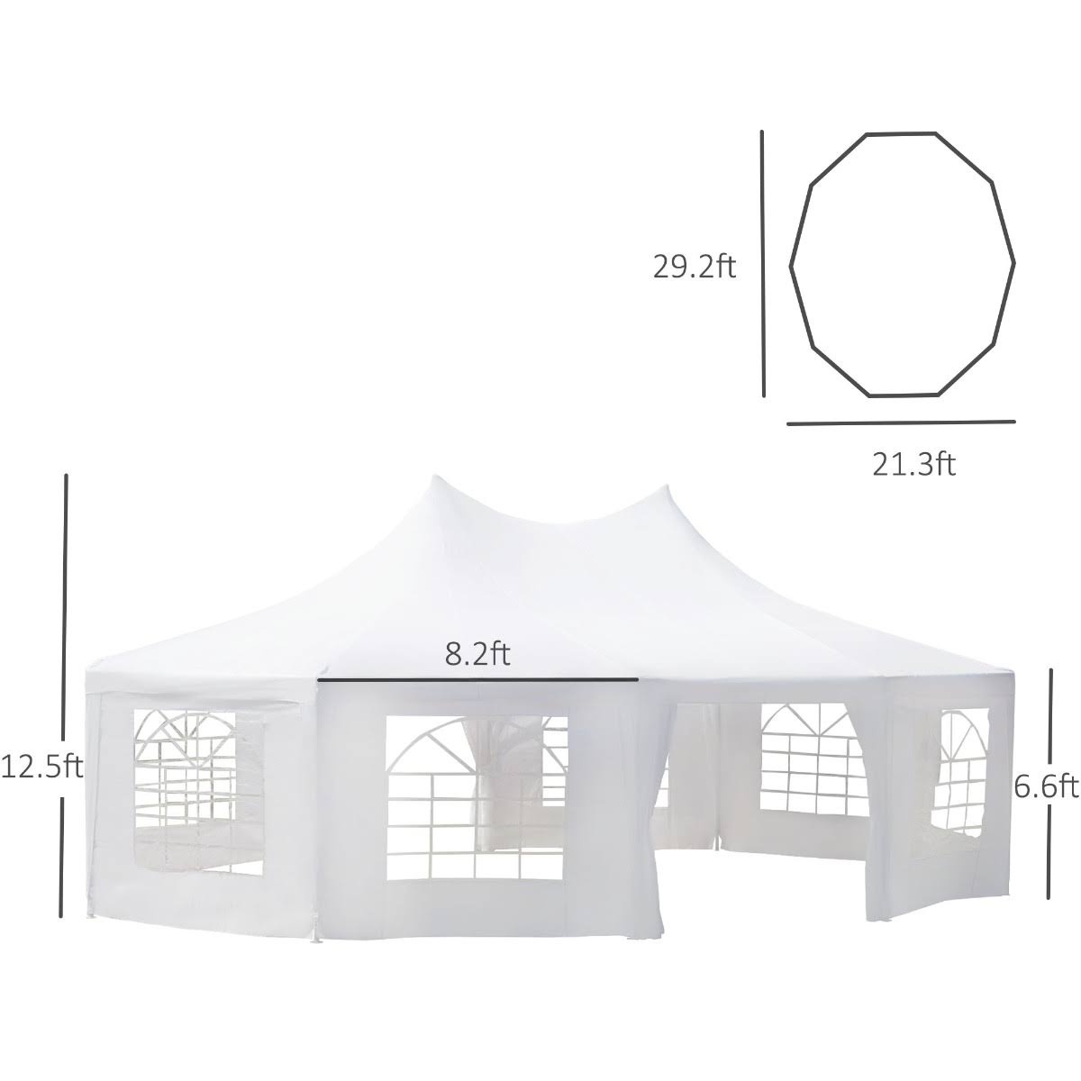 White 10-Wall Gazebo Canopy Tent I95738
