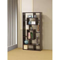 Brown Bookshelf with Rectangular Shelves D12320