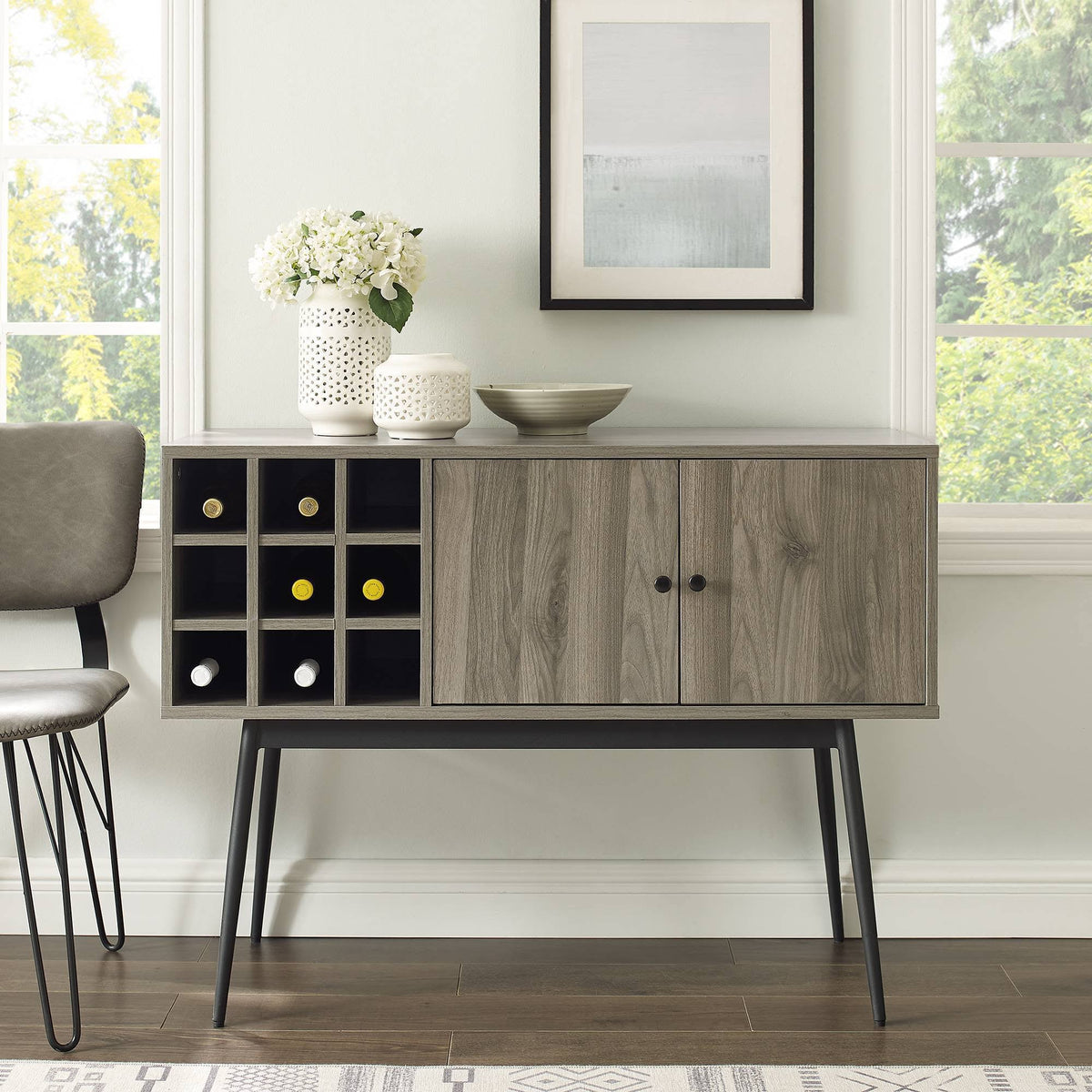 Slate Gray Bar Cabinet W976657