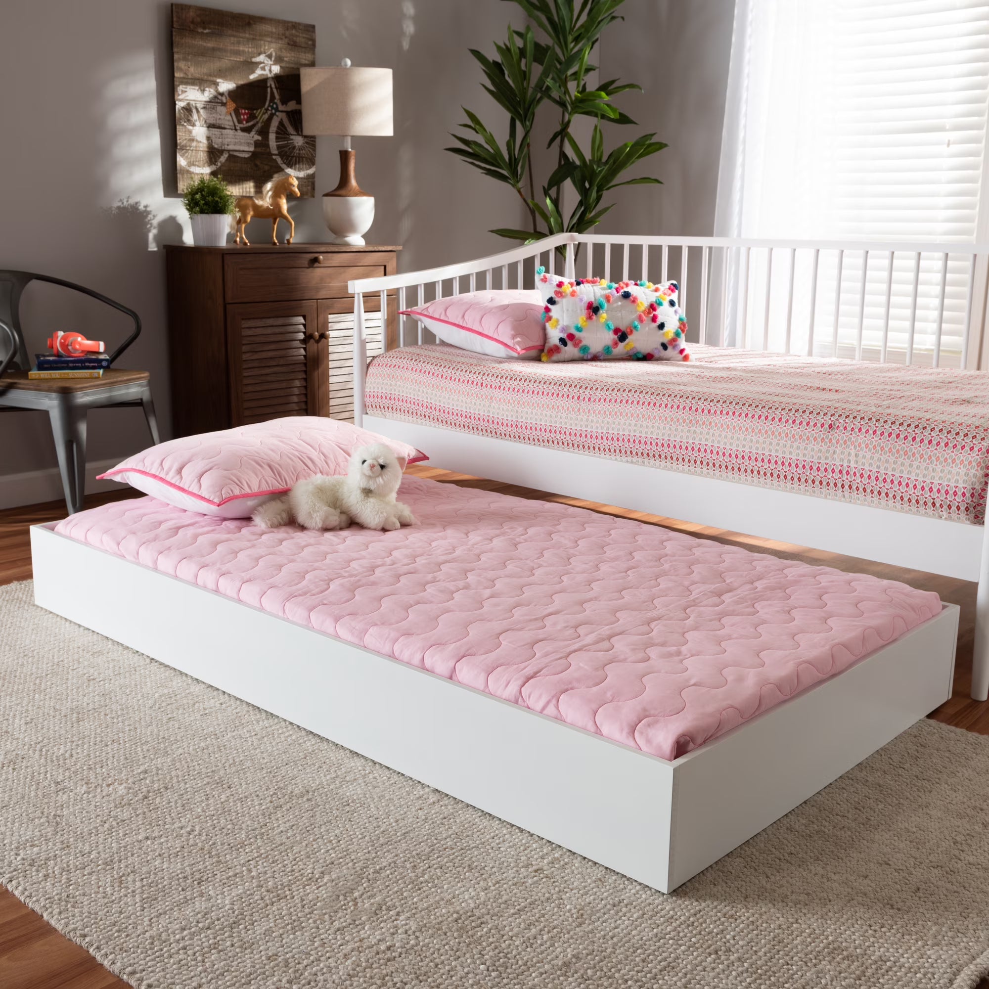 White Finished Wood Twin Size Trundle G87899