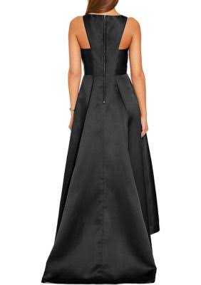 Black Mikado High-Low Gown Z188