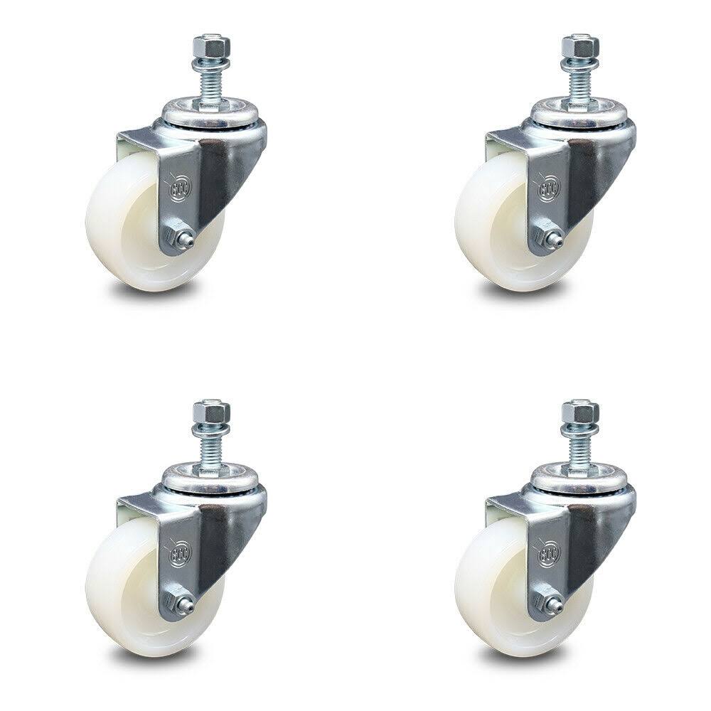 Set of 4 Nylon Swivel Caster with Wheels and Stem I938013