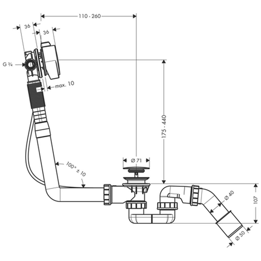 Bath Filler with Waste and Overflow Set Z762