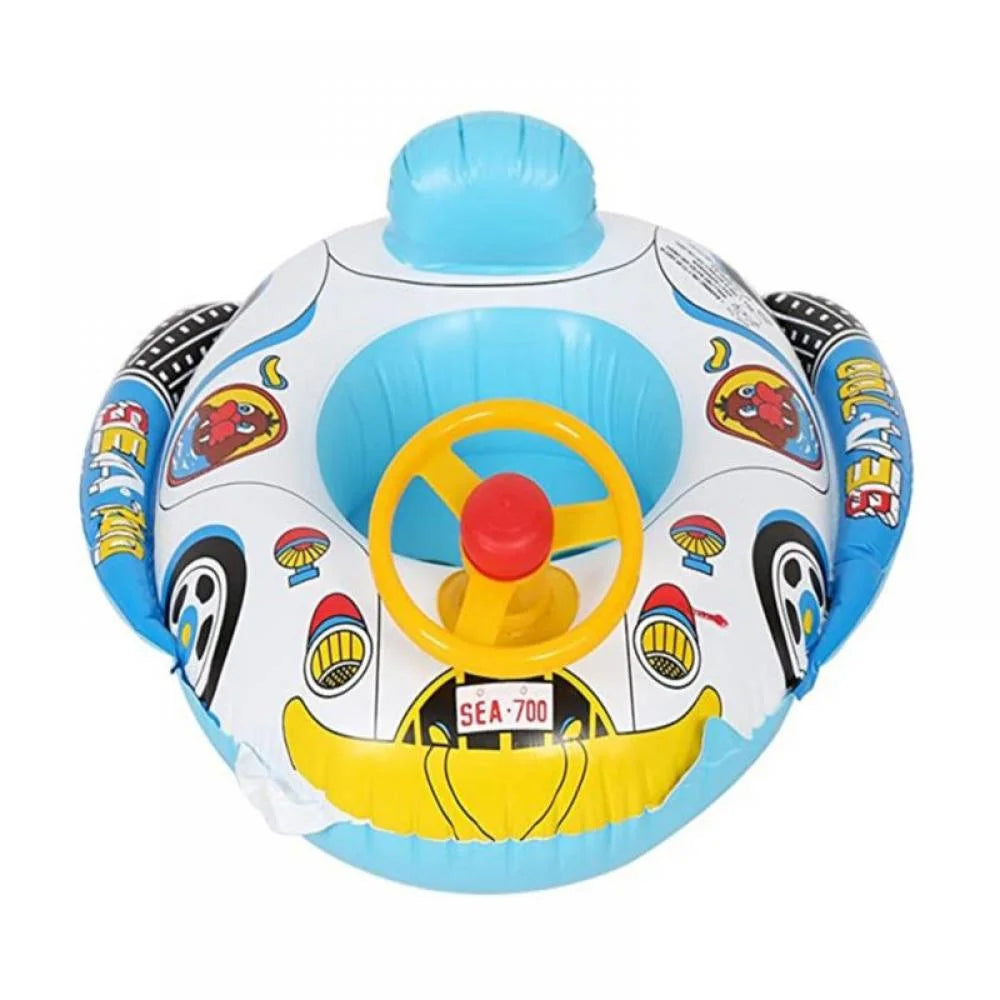 Inflatable Pool Float Ring with Steering Wheel Horn F235252