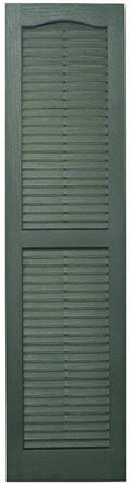 Green Pine Louvered Vinyl Exterior Shutters 2-Pack N600