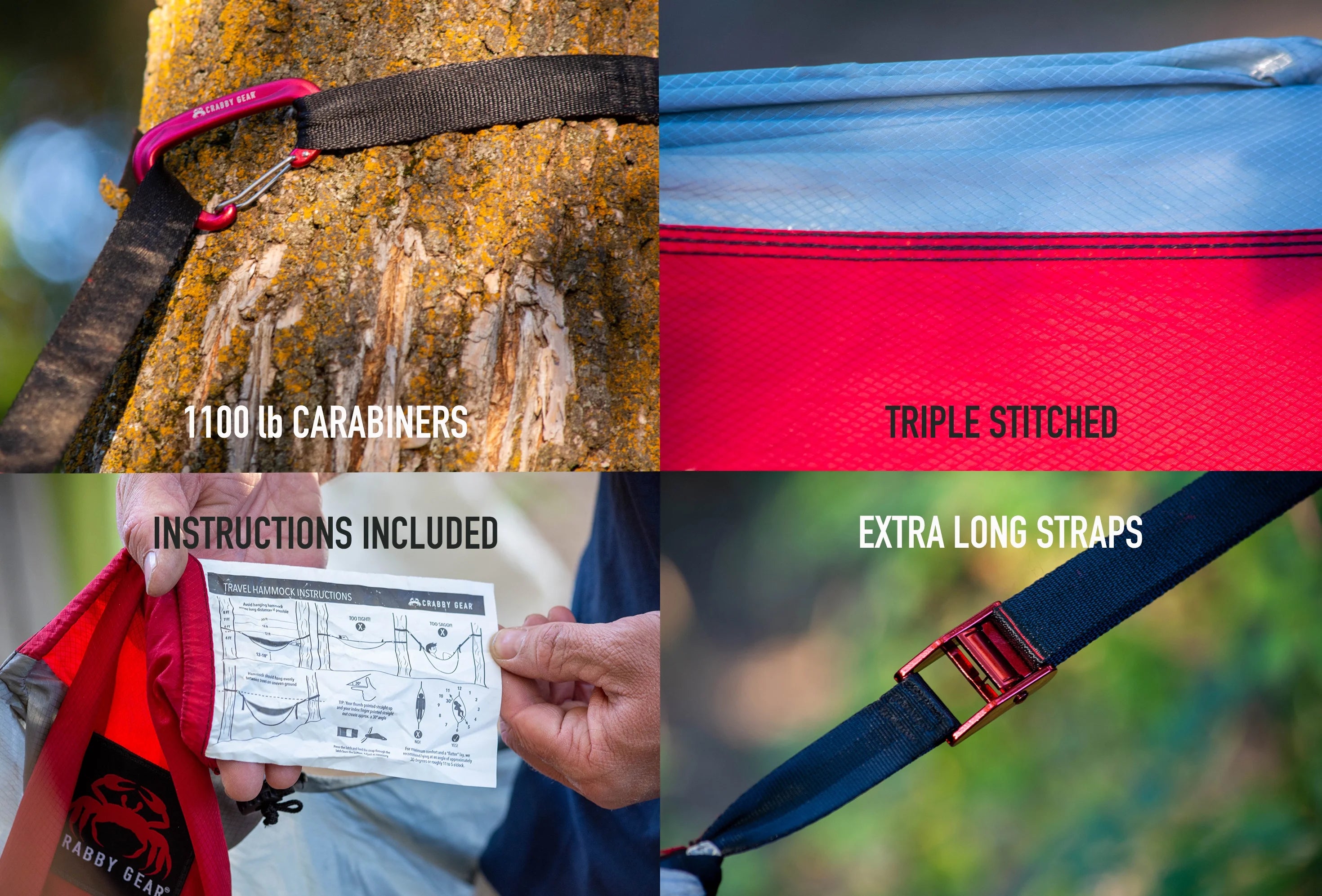 Red Nylon Double Hammock Q905146