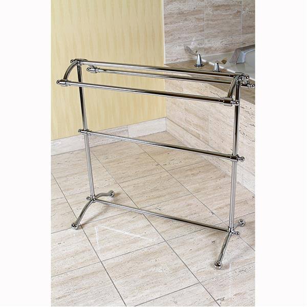 Satin Nickel Pedestal Towel Rack S253