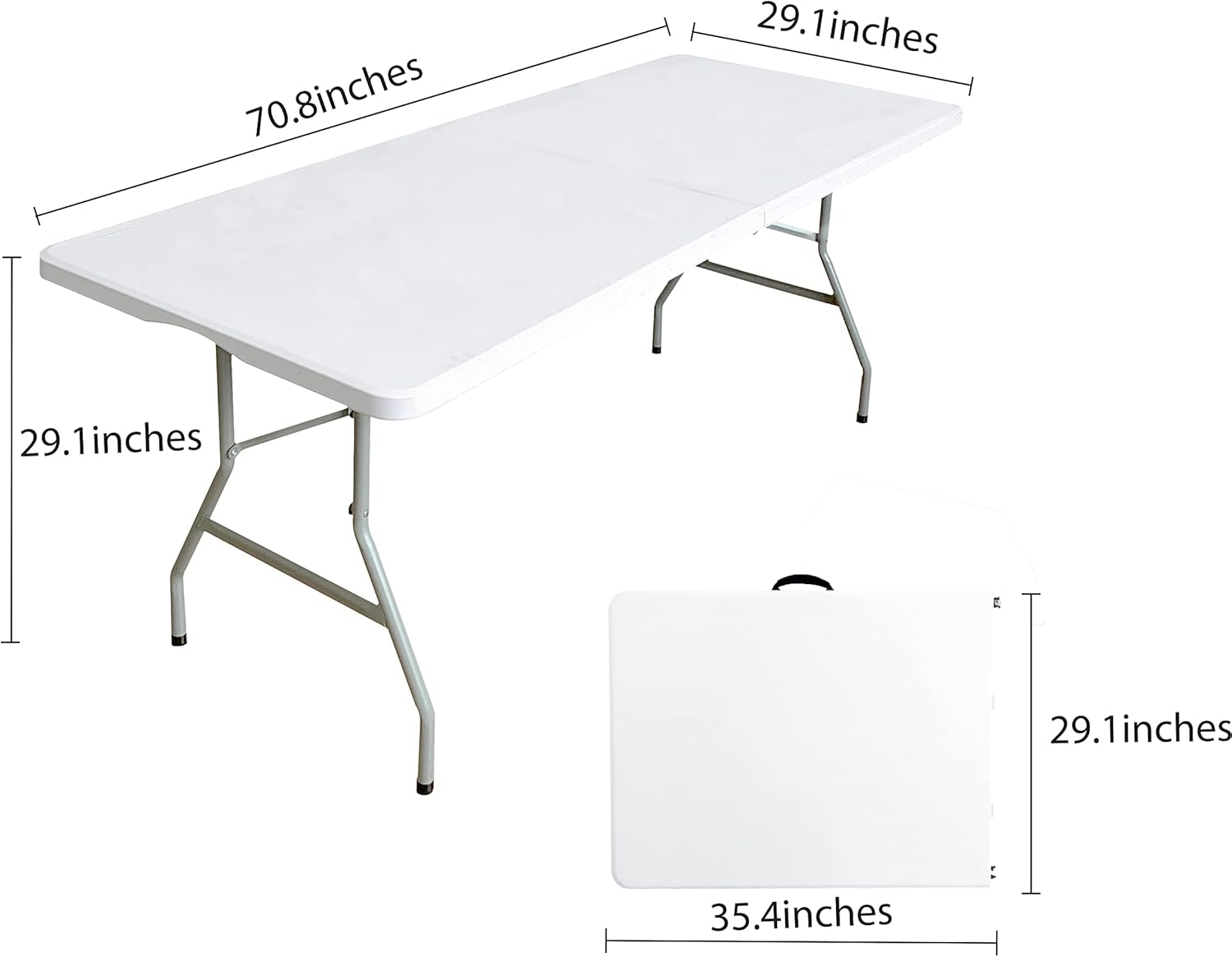 6 Foot Folding Plastic Utility Table G747944