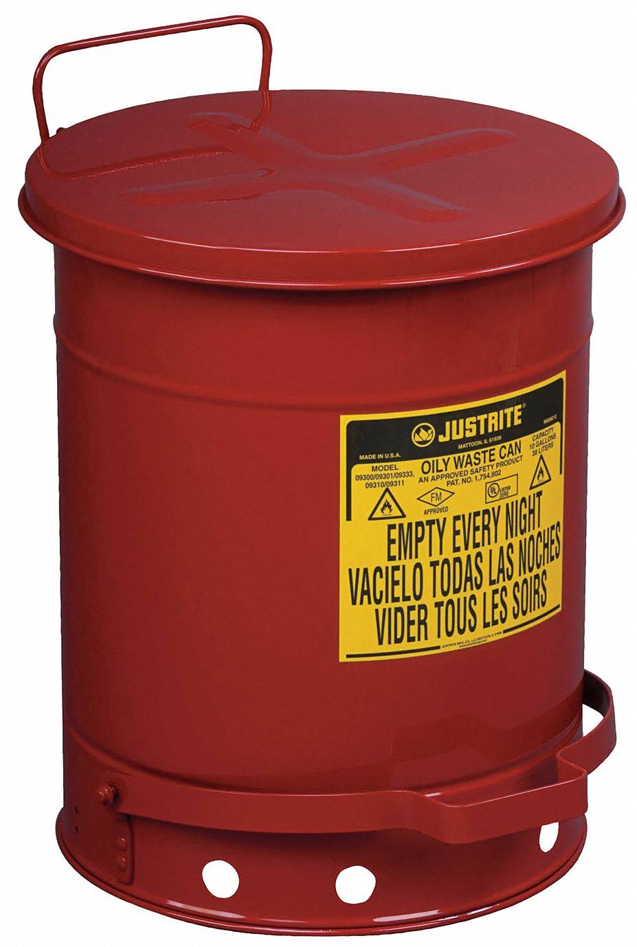 10 Gallon Red Oily Waste Can S9760
