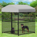 4 x 4 x 5 Ft Heavy Duty Metal Dog Kennel with UV & Waterproof Cover G907