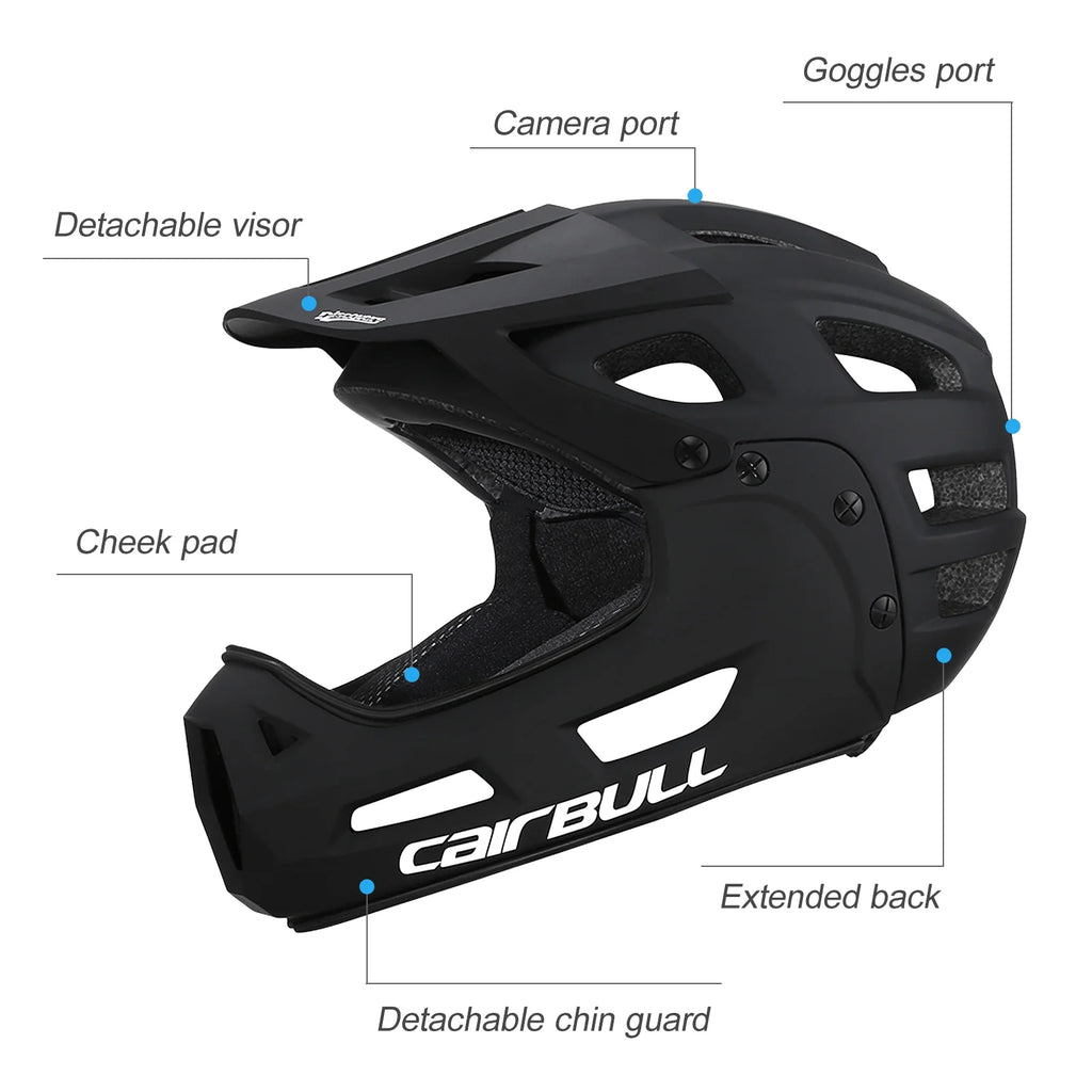 Full Face Bike Helmet with Detachable Chin Guard and Visor M488