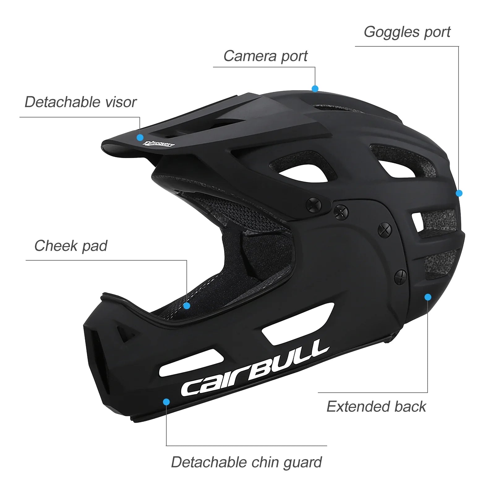 Full Face Bike Helmet with Detachable Chin Guard and Visor M488