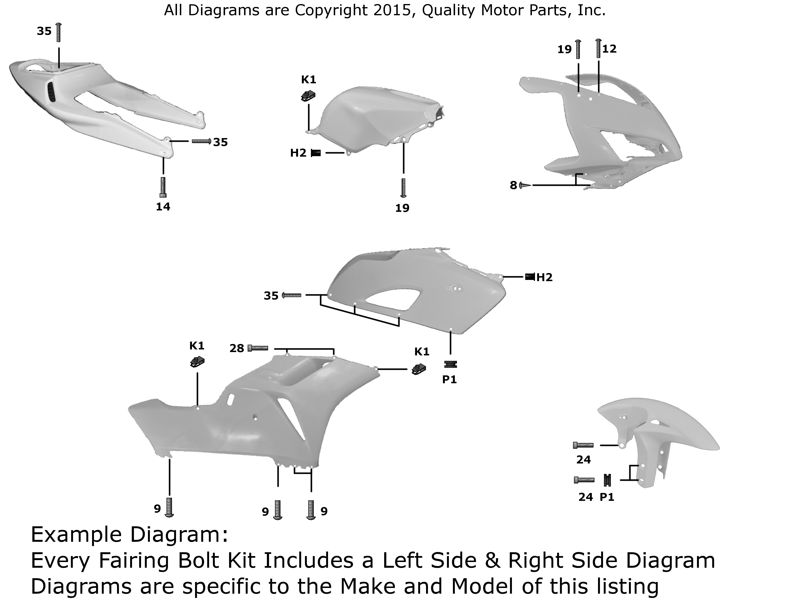Fairing Bolt Kit for Yamaha YZF-R6 Q5669