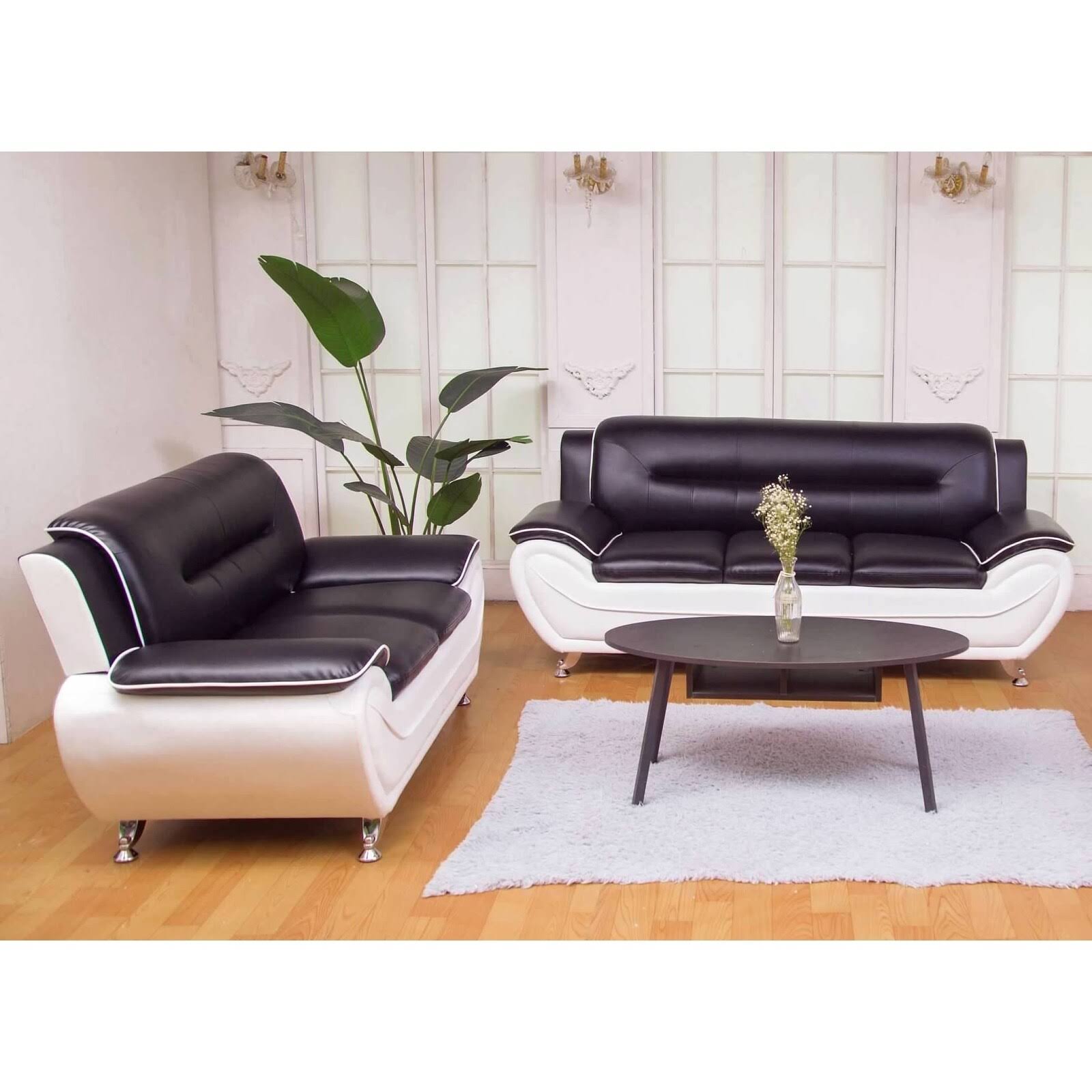 Red & Black Leatherette Sofa Set K69362