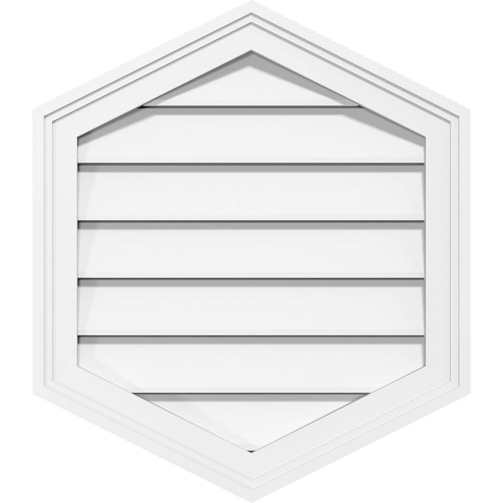 16x22W x 40x22H Vertical Peaked Surface Mount PVC Gable Vent K746